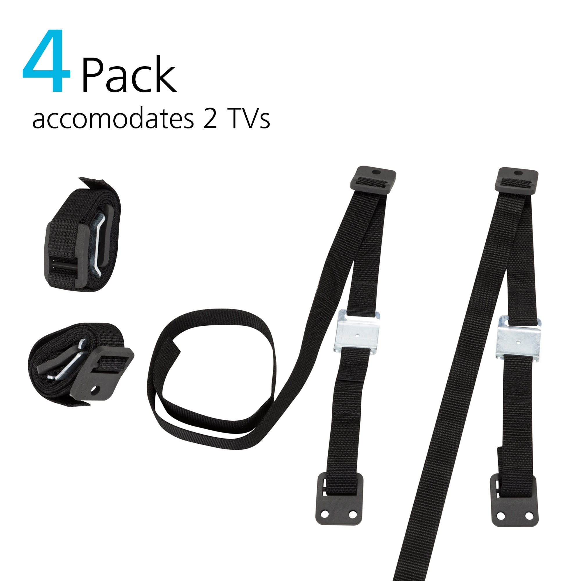 Safety 1ˢᵗ TV & Furniture Safety Straps 2 Set, Black, Toddler