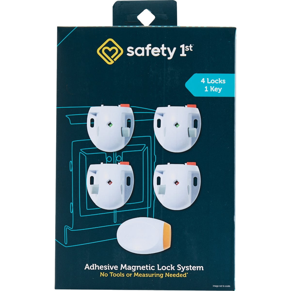 Safety 1st Adhesive Magnetic Lock System - Safety Cabinet Lock - 5 Piece, Multicolor — Home & Garage Storage, Stackable Design