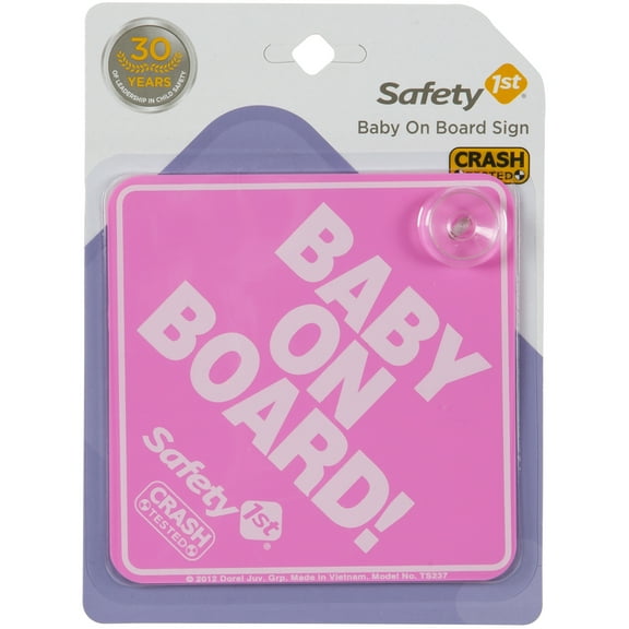 Safety 1st Baby On Board Sign, Pink