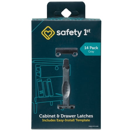 Safety 1st Cabinet & Drawer Latches (14pk), Decor, Black, Toddler