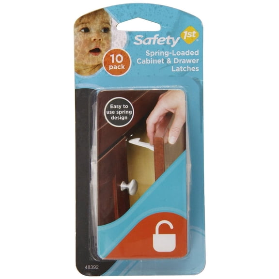 Safety 1st Cabinet & Drawer Spring 'n Release Latches - Spring Loaded - 10-Pack