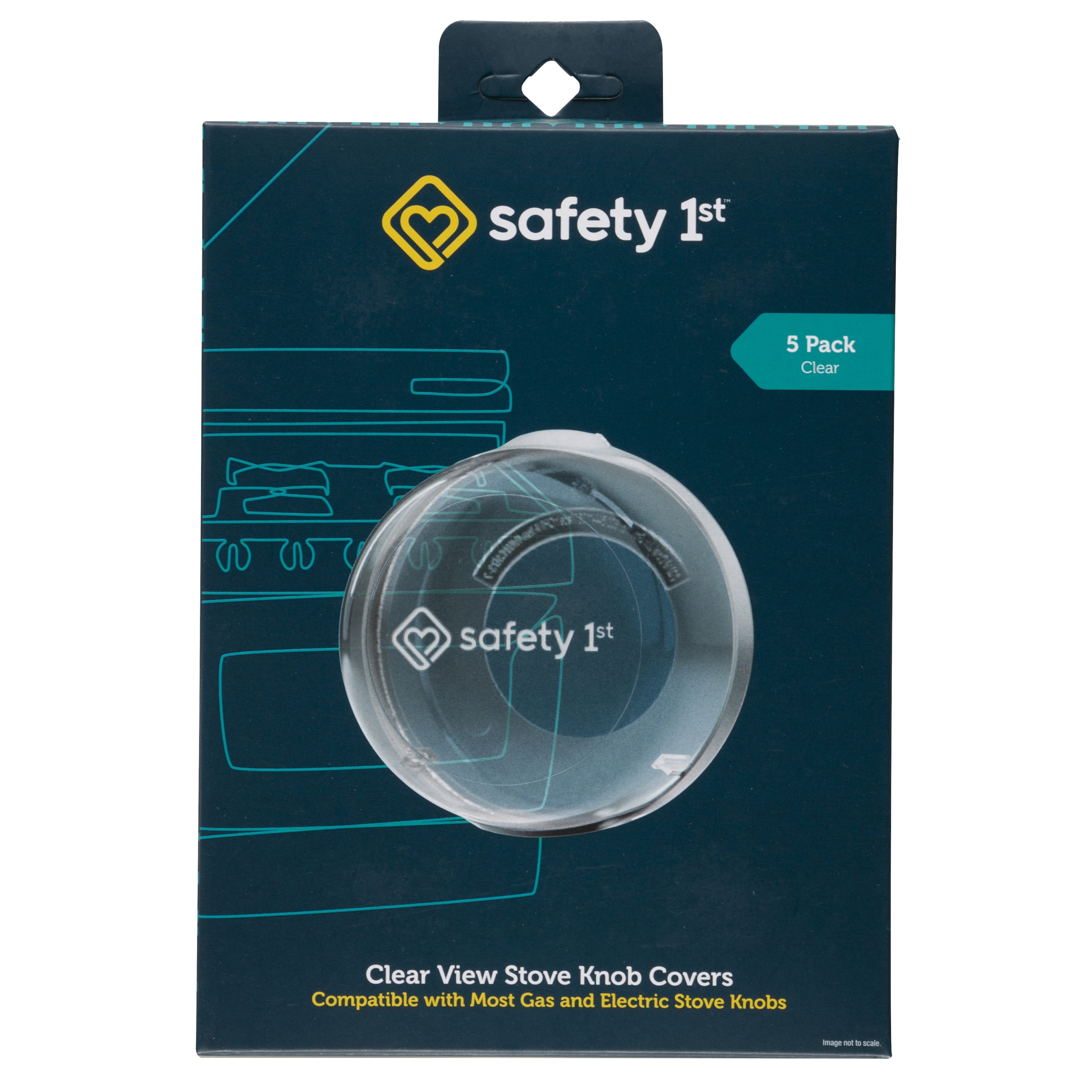 Safety 1st Clear View Safety Stove Knob Covers (5 pack), Clear, Toddler