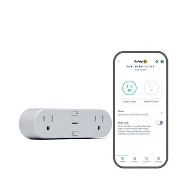 Safety 1st Dual Smart Outlet, White, Toddler