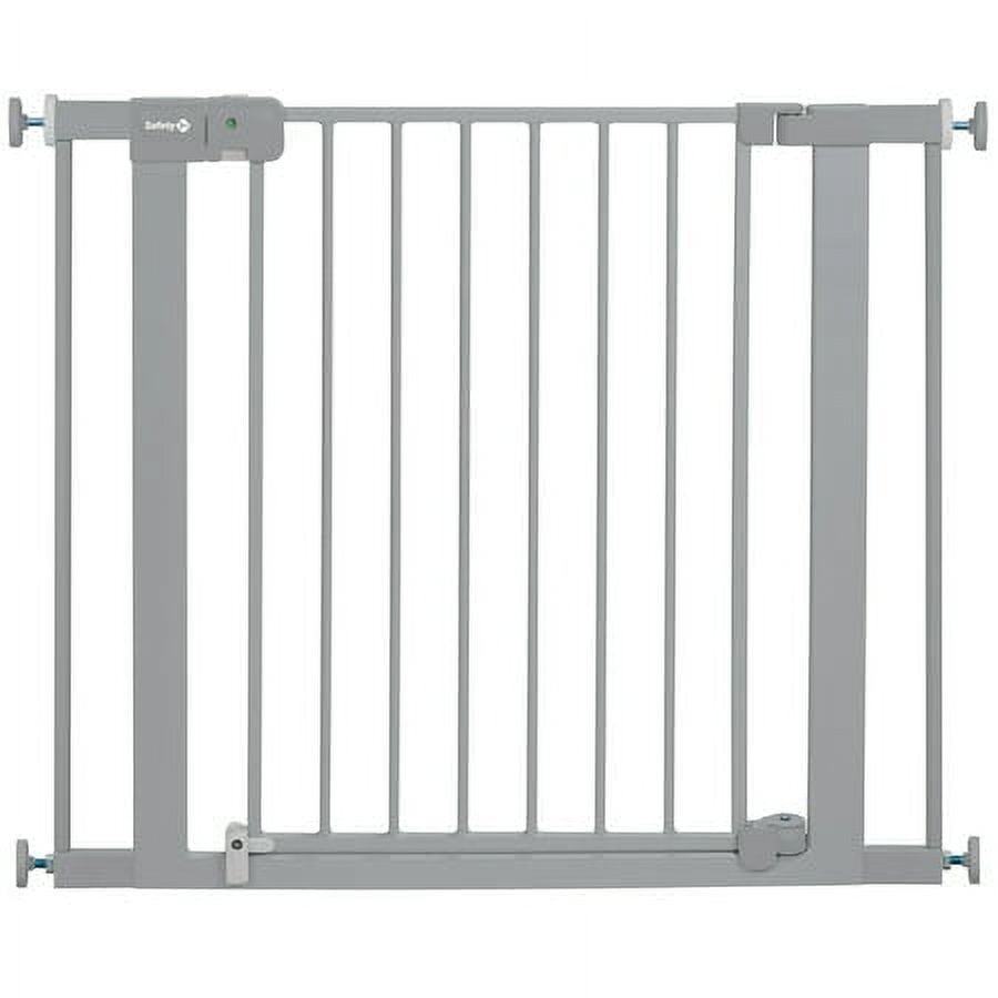 Gray Metal Pressure Mounted Auto-Close Safety Gate