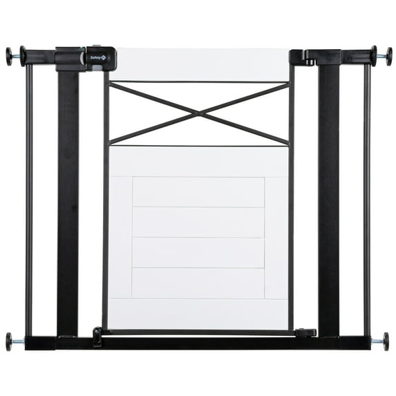 Safety 1st Easy Install Modern Farmhouse Gate, White