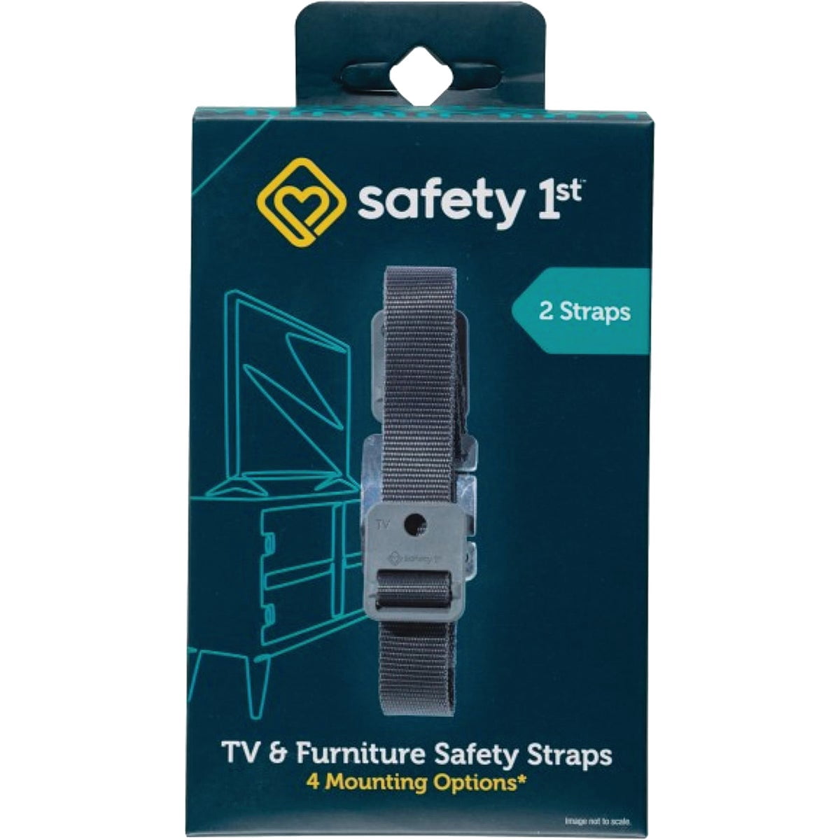 Safety 1st Furniture Strap, 4PK, One Size, Black, 4 Straps — Residential Use, Standard Application