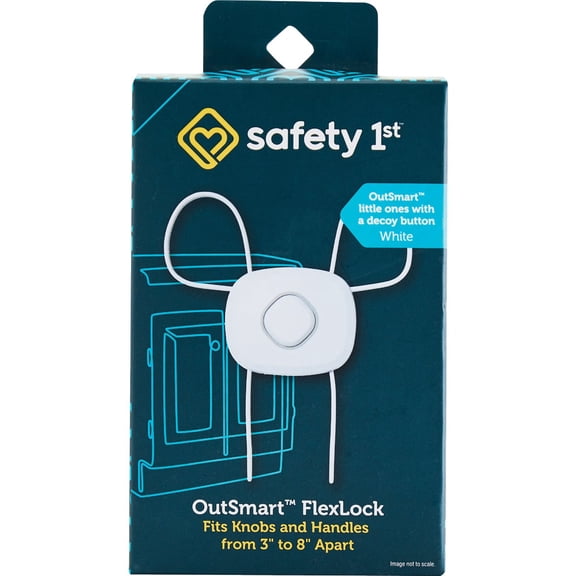 Safety 1st OutSmart Flex Lock Adjustable Safety Cabinet Lock - 2 Pack, White
