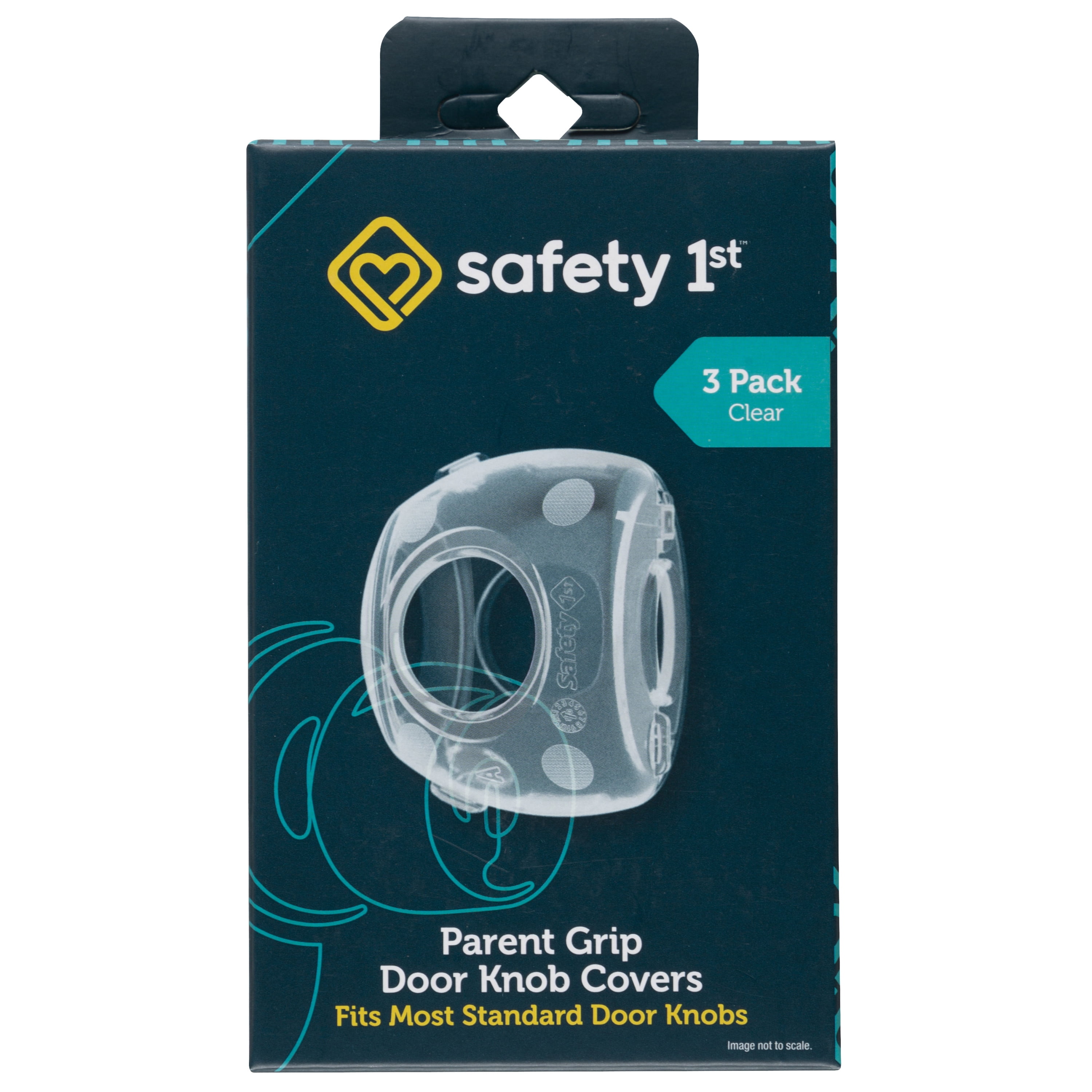Safety 1st Parent Grip Door Knob Covers 3pk, Crystal Clear