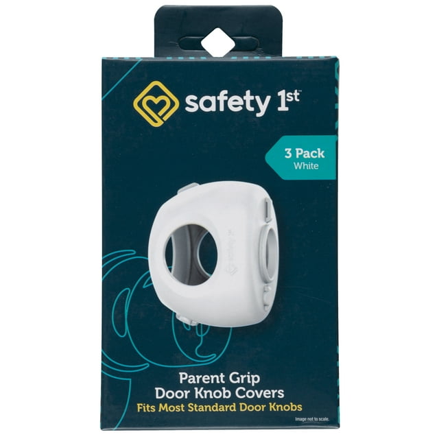 Safety 1st Parent Grip Door Knob Covers, White, 3 Pack, Toddler