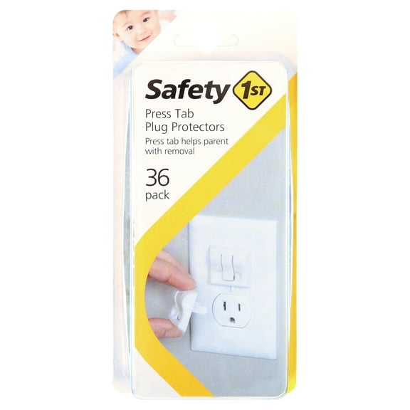 Safety 1st Press Tab Plug Protectors (36pk), White, Toddler
