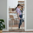 thumbnail interactive-video image 1 of Safety 1st Pressure Mounted Baby Gates for Doorways, SecureTech® No-Drill, With Door, 29-38", Gray, 1 of 14