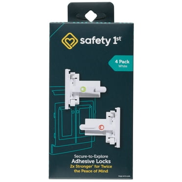 Safety 1st Secure-to-Explore Adhesive Locks (4 Locks), White, Toddler