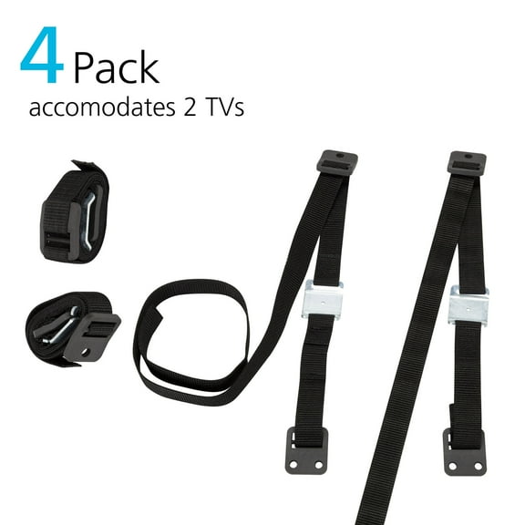 Safety 1st TV & Furniture Safety Straps 2 Set, Black, Toddler