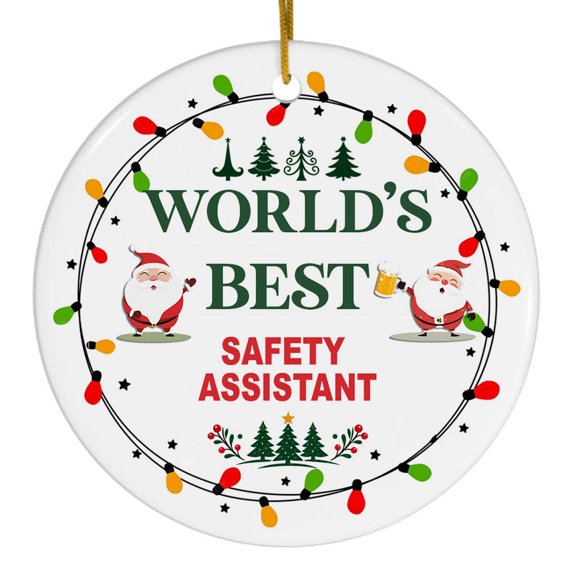 Safety Assistant Holiday Ornament, World's Best Job Christmas Appreciation Keepsake