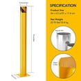 thumbnail image 1 of Safety Bollard, 2 Packs 36 Inch Height Parking Post, 4.5 Inch Diameter Steel Pipe Street Bollard, Yellow Steel Safety Bollard with 8 Bolts for Traffic-Sensitive Area Garage or Parking Lot, 1 of 9