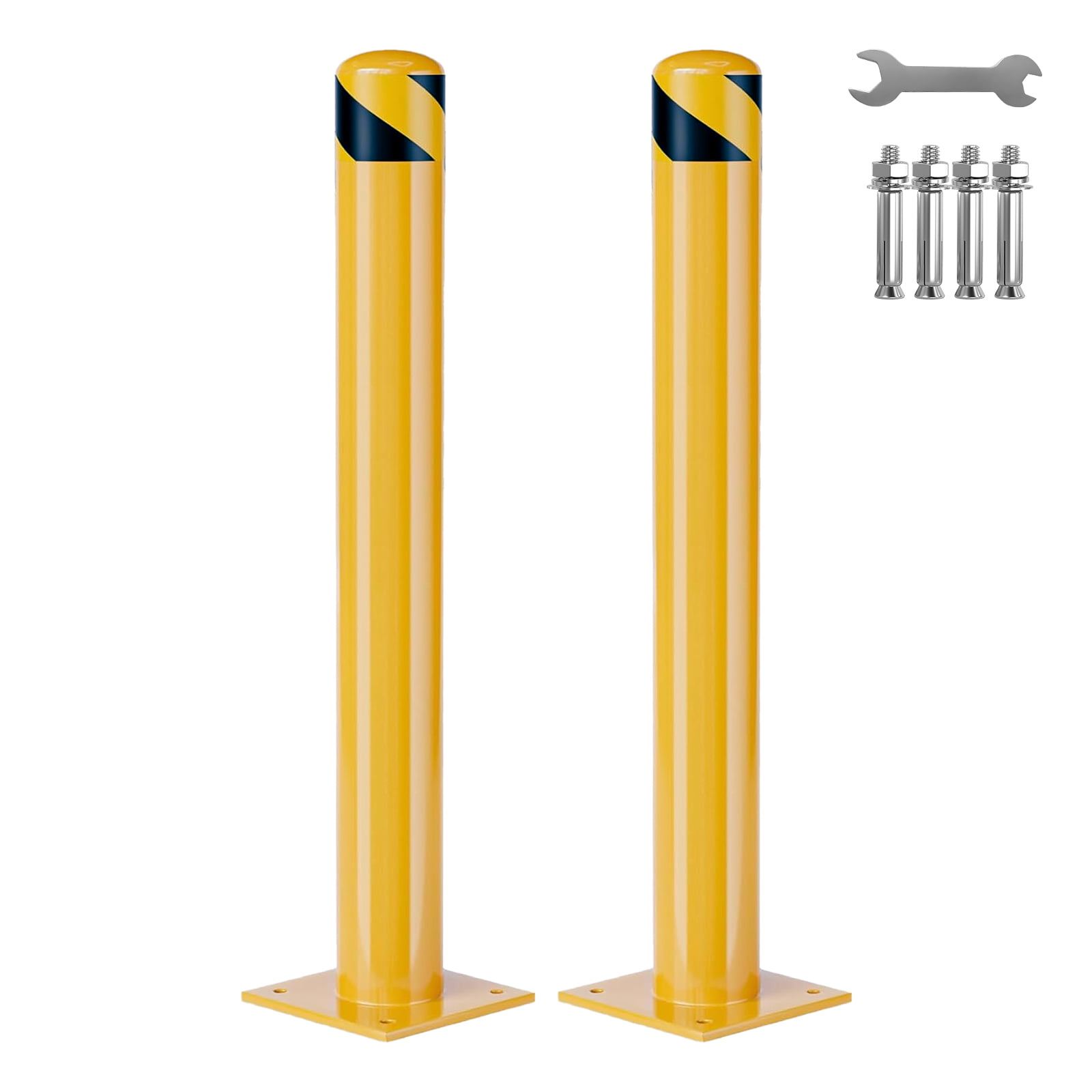 Safety Bollard 2 Packs,42 Inch Height Heavy Duty Bollard Post for ...