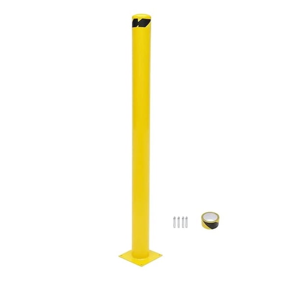 Safety Bollard, 60 in Height Bollard Post, 4.5 in Diameter Steel Pipe ...