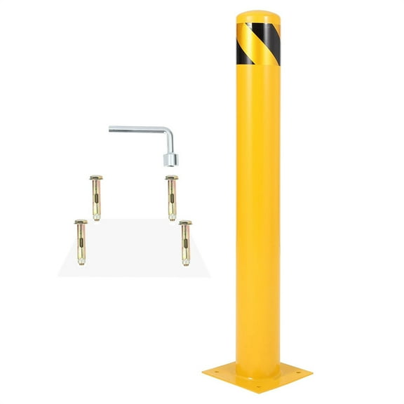 Safety Bollard Post, 36"/42"/48" x 4.5" Height Bollard Post, Steel Safety Bollard with Anchor Bolts, for Warehouse,Traffic-Sensitive Area,Yellow