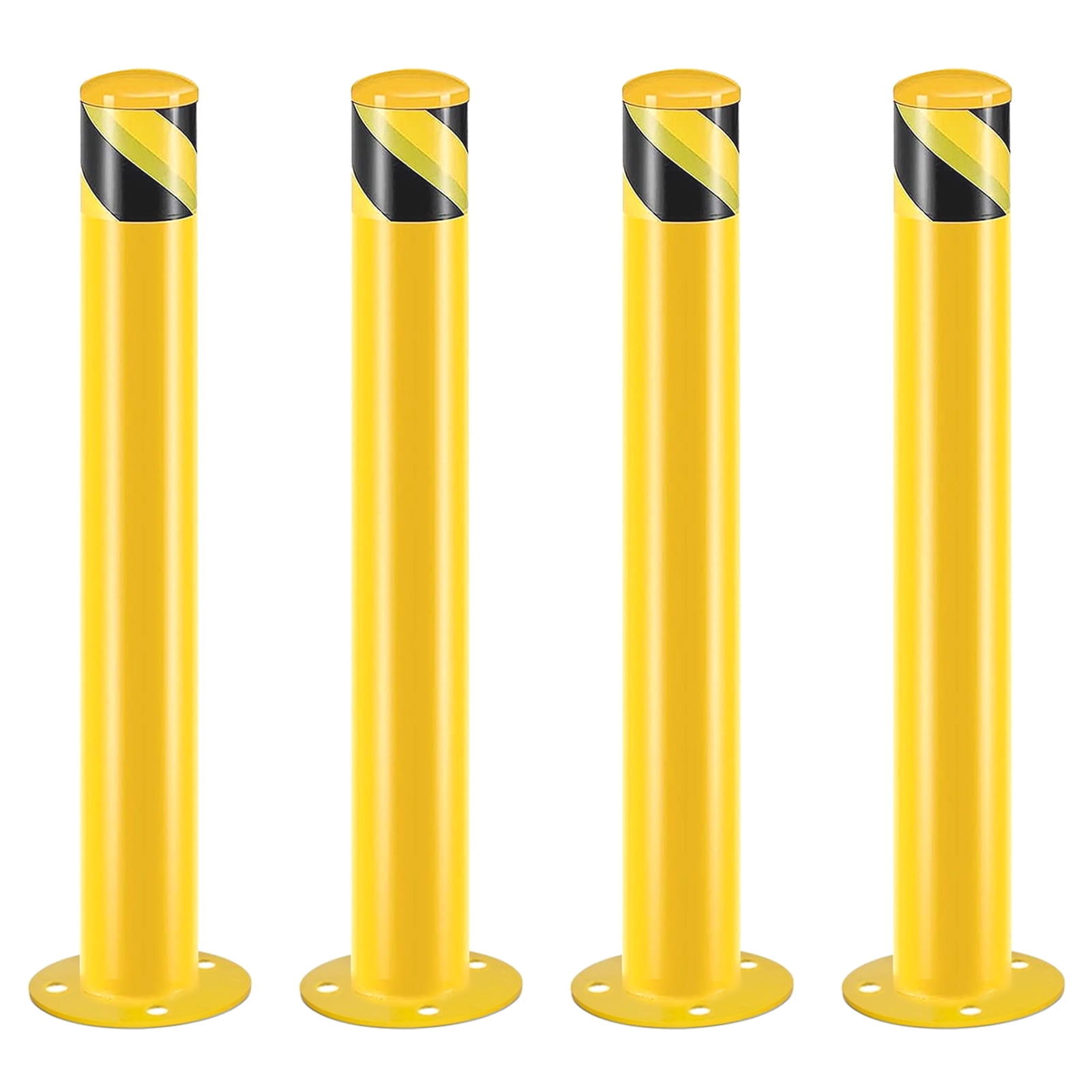 Safety Bollard Post, 42'' Height Steel Bollards 3'' Pipe Diameter ...