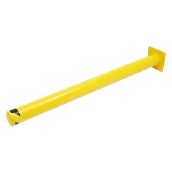 Safety Bollard Post 60"H 4.5"D Yellow Powder Coated Pipe Steel Safety Barrier