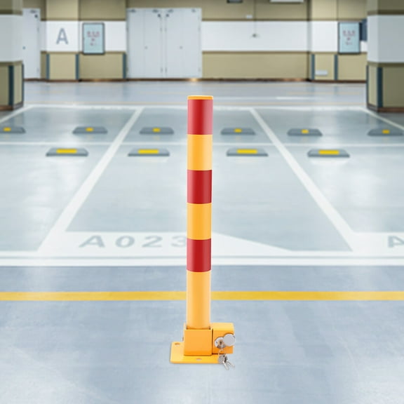 Safety Bollard Yellow + Red Q195 Iron Pipe Parking Barrier Security Traffic Post