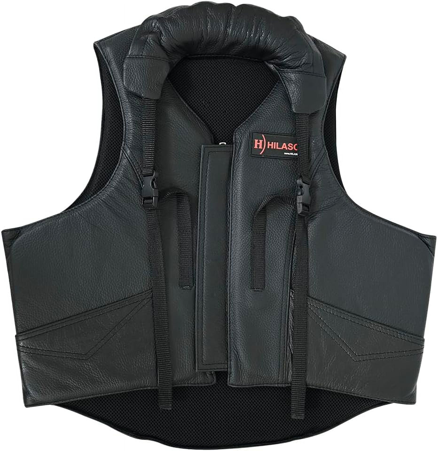 Safety Bull Riding Vest Protective Leather Black Bull Riding Gear