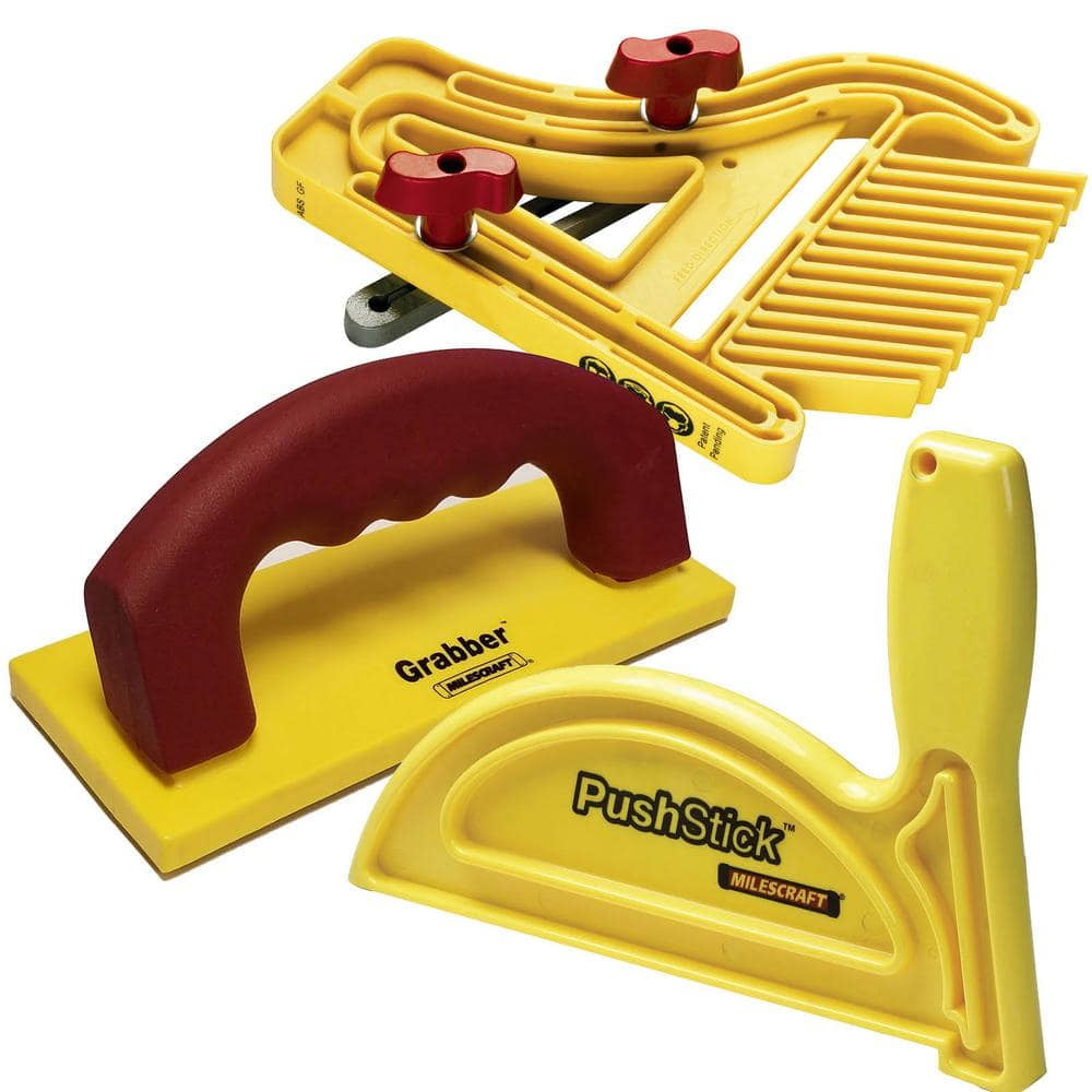 Safety Bundle Includes Feather Board, Grabber and Push Stick