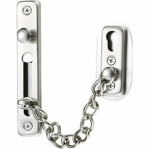 Safety Chain,304 Stainless Steel Door Chain,Door Chain Lock with Screws,Used for Family Hotel Interior Doors and Windows,Brushed Chrome Silver