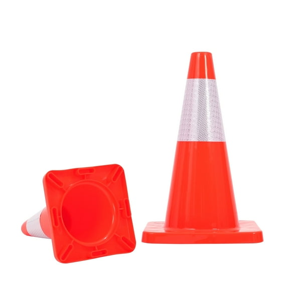 Safety Cones 18 in,PVC Orange Traffic Cone with Reflective Collar Used for Traffic Control, Driveway Road Parking and School Improvement