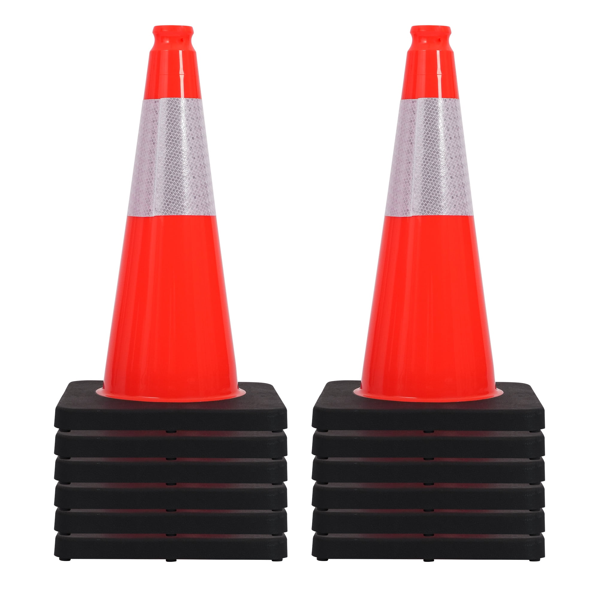 Safety Cones 20 in,PVC Orange Traffic Cone with Reflective Collar Used ...