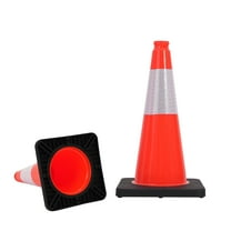 Safety Cones 20 in,PVC Orange Traffic Cone with Reflective Collar Used for Traffic Control, Driveway Road Parking and School Improvement,2 PACK