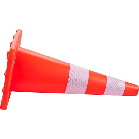 Unbranded Safety Cones PVC Orange Traffic with 2 Reflective Bands and Weighted Base 12 Pack 28 Inch Height