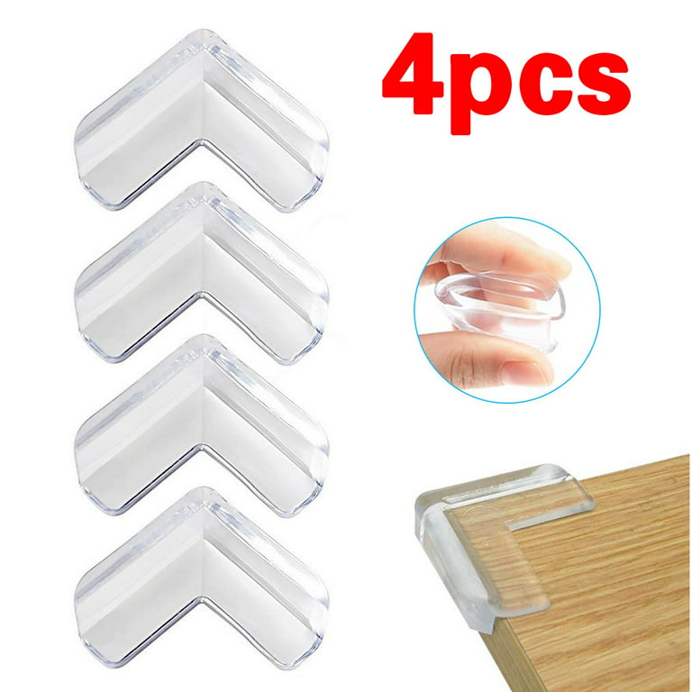 4pcs Thickened Transparent Anti-collision Table Corner Protective Cover,  Glass Furniture Soft-corner Protectors, For Coffee Table, Desk