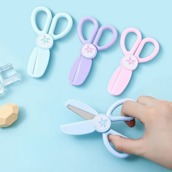 Safety Craft Scissors Round Tip Design - Comfort Grip Non-Slip Handles for Home Paper Cutting, Effortless Crafting Tool