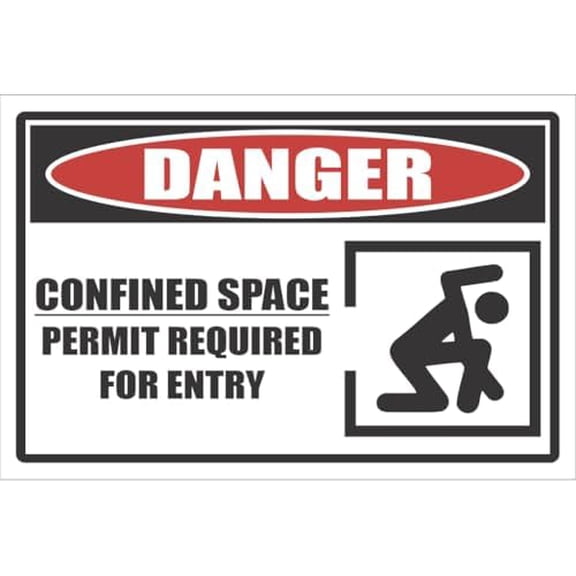 Safety - Danger Confined Space Sign Metal Sign Decorative Wall Plaque, 12 X 8 inch
