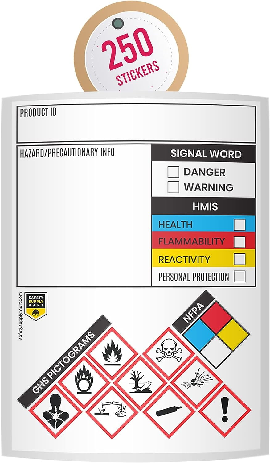 Safety Data Sheet Stickers/MSDS Stickers, 3" x 4", Roll of 250, Tough