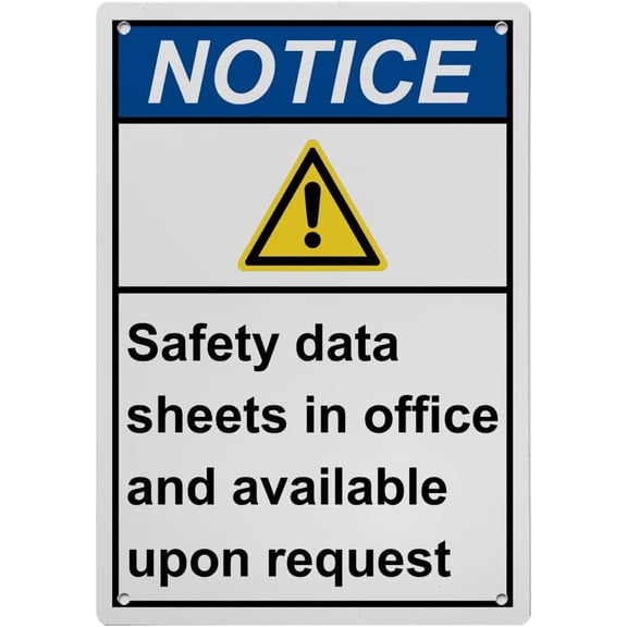 Safety Data Sheets Available MSDS Sign, Industrial MSDS Right to Know Sign 8"x12" UV Resistant for Indoor Outdoor Workplace