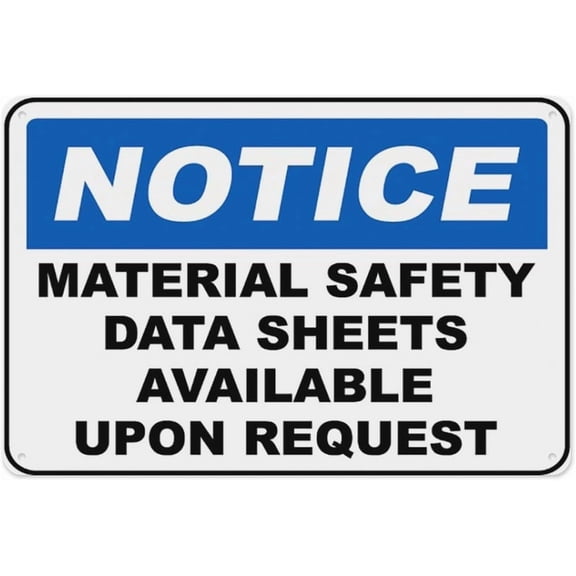 Safety Data Sheets Available Sign 8"x12", Aluminum Tin Warning Signs for Home Outdoor Garden, Weatherproof Safety Sign for Lab