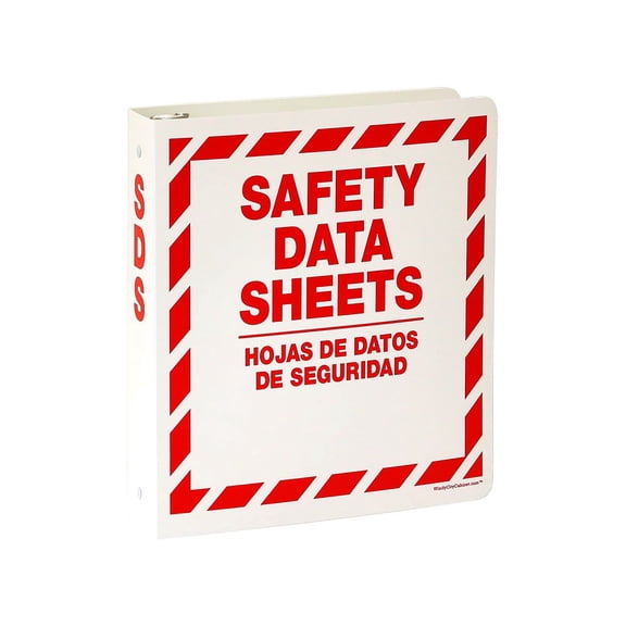 Safety Data Sheets Binder with Bilingual Cover 11.5" x 10.6" 2" Rings White