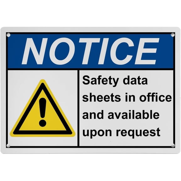 Safety Data Sheets Office MSDS Sign, Industrial MSDS Right to Know Sign 8"x12" UV Resistant for Indoor Outdoor Workplace