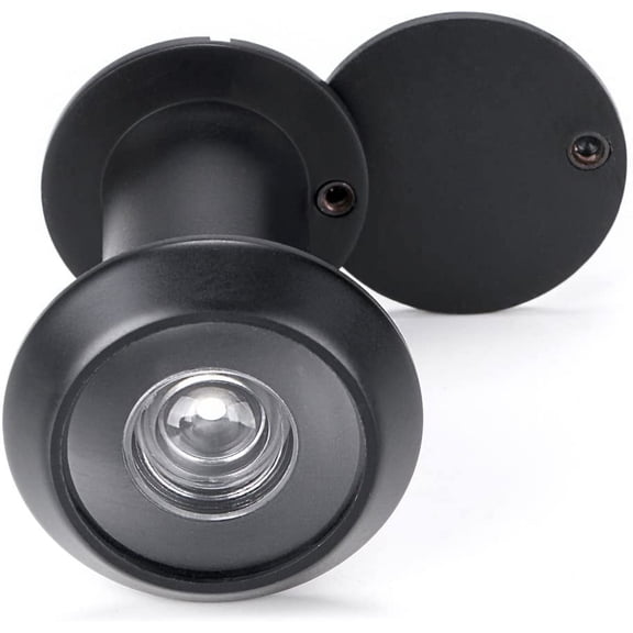 Safety Door Viewer,Solid Brass 220-degree Door Viewer/Peephole with Heavy Duty Rotating Privacy Cover for 1-3/8" to 2-1/6" Doors, Sturdy Door Viewer for Home Office Hotel (Black)