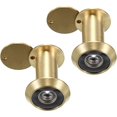 thumbnail image 1 of Safety Door Viewer,Solid Brass 220-degree Door Viewer/Peephole with Heavy Duty Rotating Privacy Cover for 1-3/8" to 2-1/6" Doors, Durable Door Viewer for Home Office Hotel (2 Pcs Gold), 1 of 5