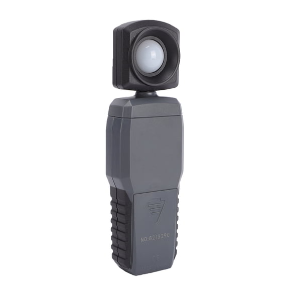 Safety Equipment Portable Light Meter, 0-200,000 Lx Digital Illuminance Meter with 180 Rotating Sensor and Backlit LCD Display, Handheld Ambient Temperature Measurer for Plants, Photography, Film