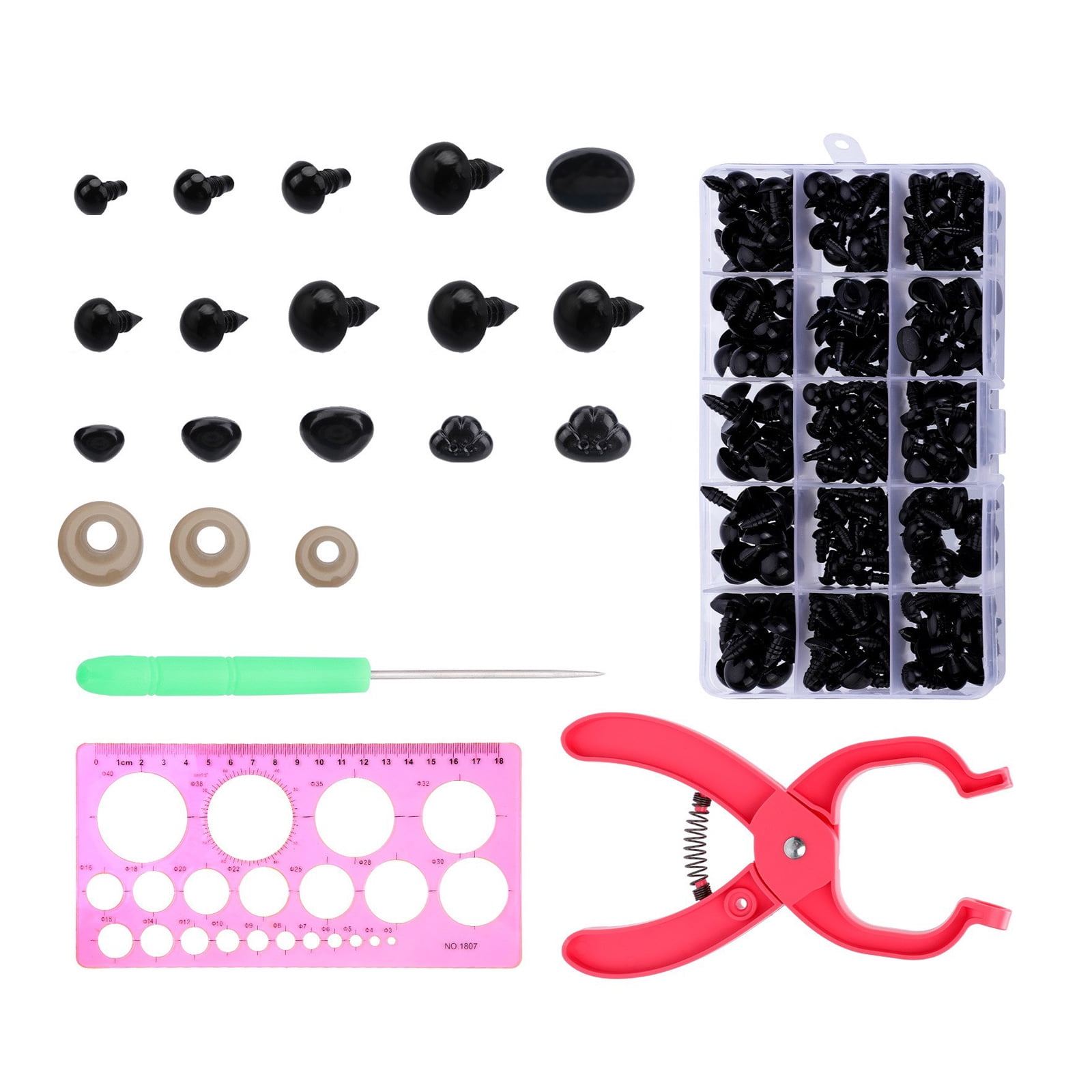 Safety Eye and Nose 476Pcs Included Washers and Auxiliary Tool Various Size Crochet Eye Nose for Crochet Doll