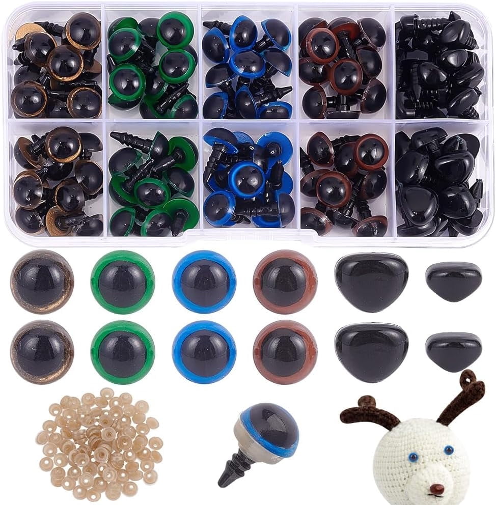 80pcs Round Felt Safety Eyes 39mm With Lashes - Craft Eyes For Amigurumi, Dolls & Stuffed Animals