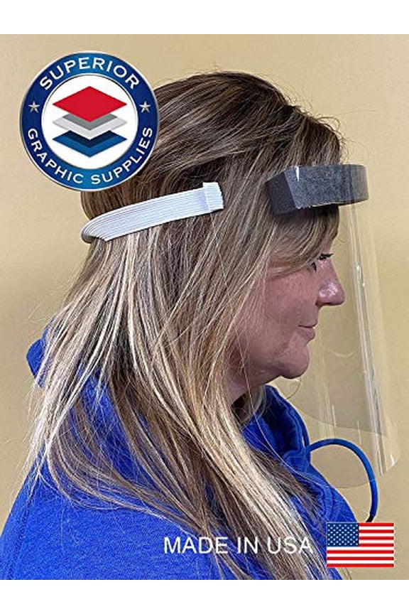 Safety Face Shield, 10 Pack Adjustable Transparent Full Face Protective Mask Eye & Head Protection With Elastic Strap Full Face Coverage for Women and Men$$Tools & Hardware Other