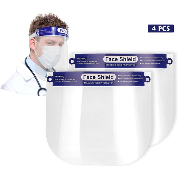 Safety Face Shield 4 PCS, All-Round Protection Cap Plastic Face Shield Safety Face Shield Full Face Shield for Men and Women Anti-Fog, Anti-saliva, Anti-Spitting Hat Cover Outdoor Indoor Use