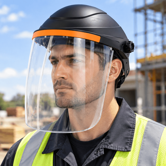 Safety Face Shield for Grinding and Cutting, Black