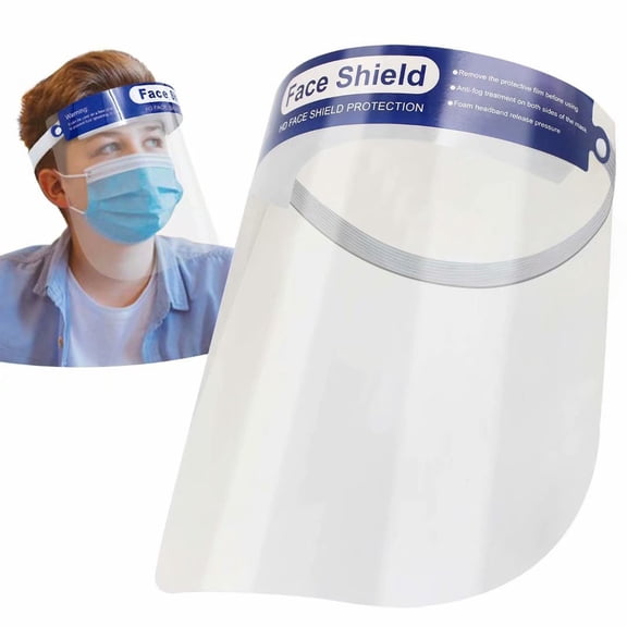 Safety Face Shields For Kids, All-Round Protection Cap with Plastic Shielding. Elastic Headband and Sponge for Comfortable Wearing. Suit for Children, Students. For School Classroom. (Blue)