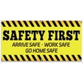 thumbnail image 1 of Safety First Banner Sign Funny Metal Tin Signs 12×8 Inch, 1 of 4